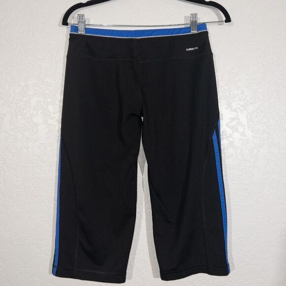 Adidas Black & Blue Three Stripe Climalite Athletic Shorts Size Small - Picture 5 of 6